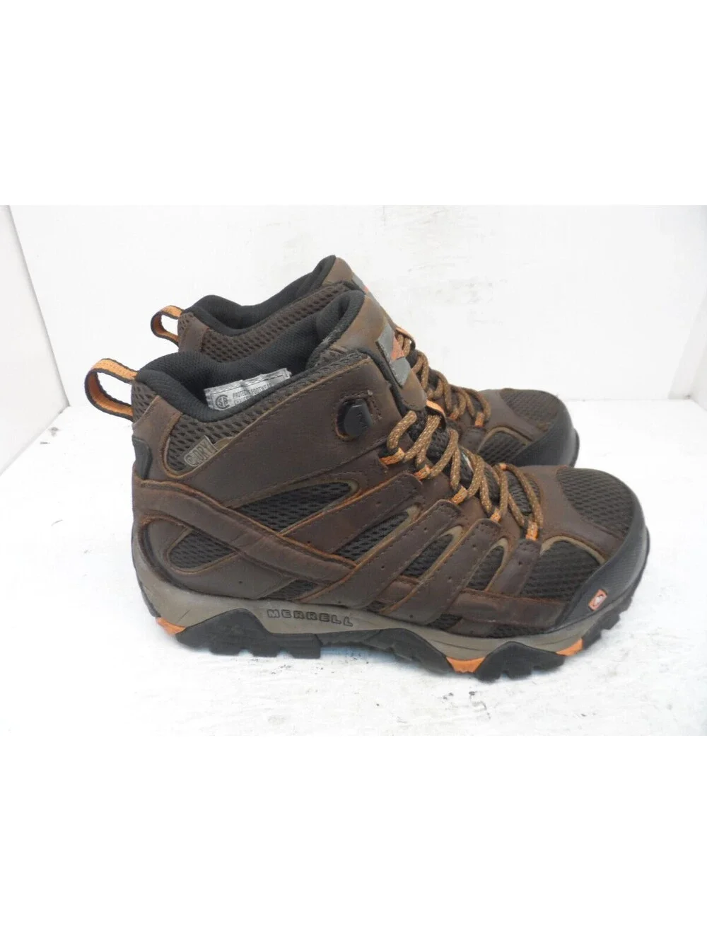 MERRELL Mens MOAB 2 VERTEX MID WATERPROOF Comp Toe Work Boots J19483W Brown 8W